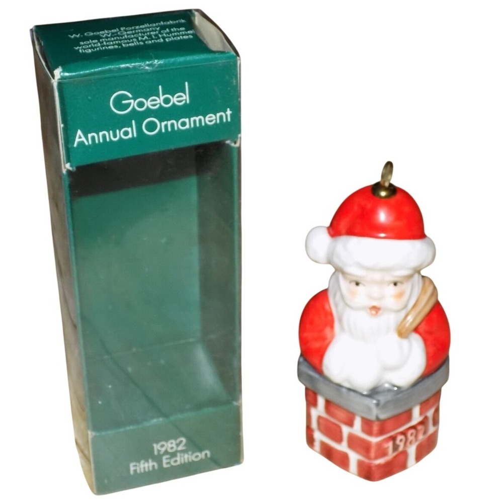 GOEBEL Annual Christmas Ornament 1982 Santa Claus in Box Fifth Edition W Germany